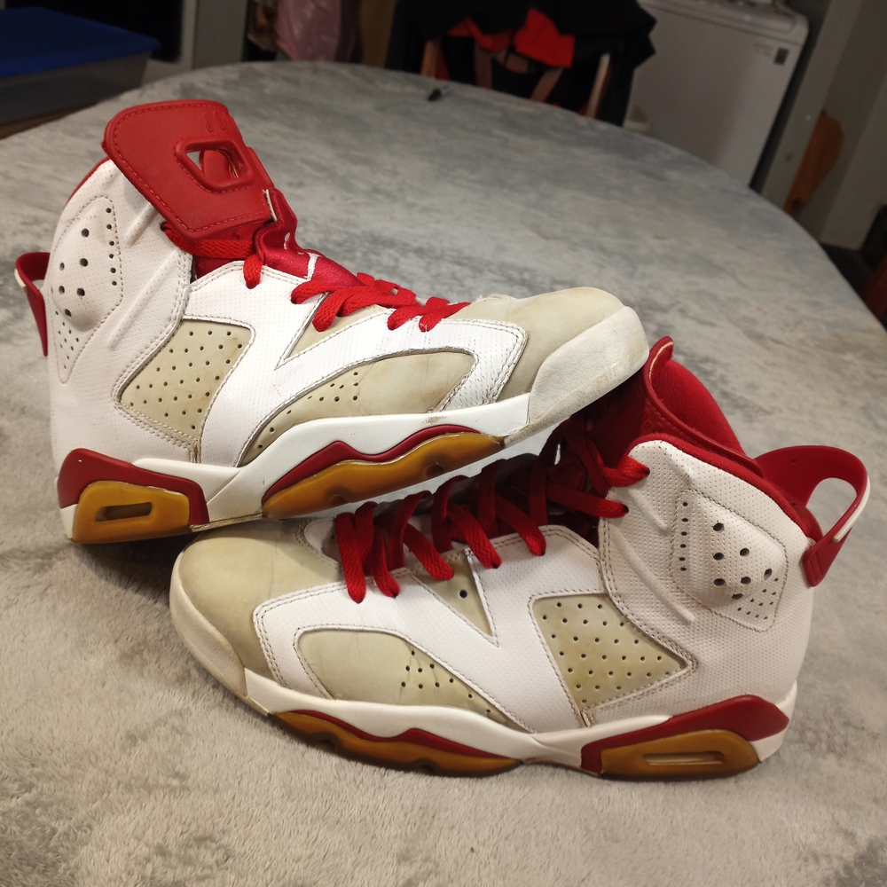 NIKE Men's AIR JORDAN 6 VI RETRO Sz 9 HARE ALTERNATE  WHITE RED